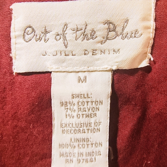 J. Jill Multicolor Patchwork Lightweight Out Of The Blue Cotton Jacket In Medium - Picture 9 of 9